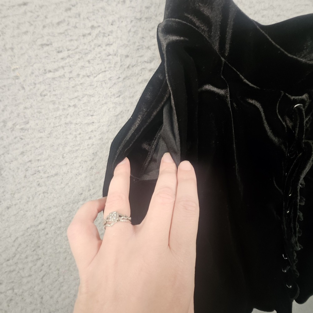 Hot Topic Velvet Corset Mini Skirt L Fairy Grunge Emo Dark‎ Academia Whimsigoth - Picture 6 of 11